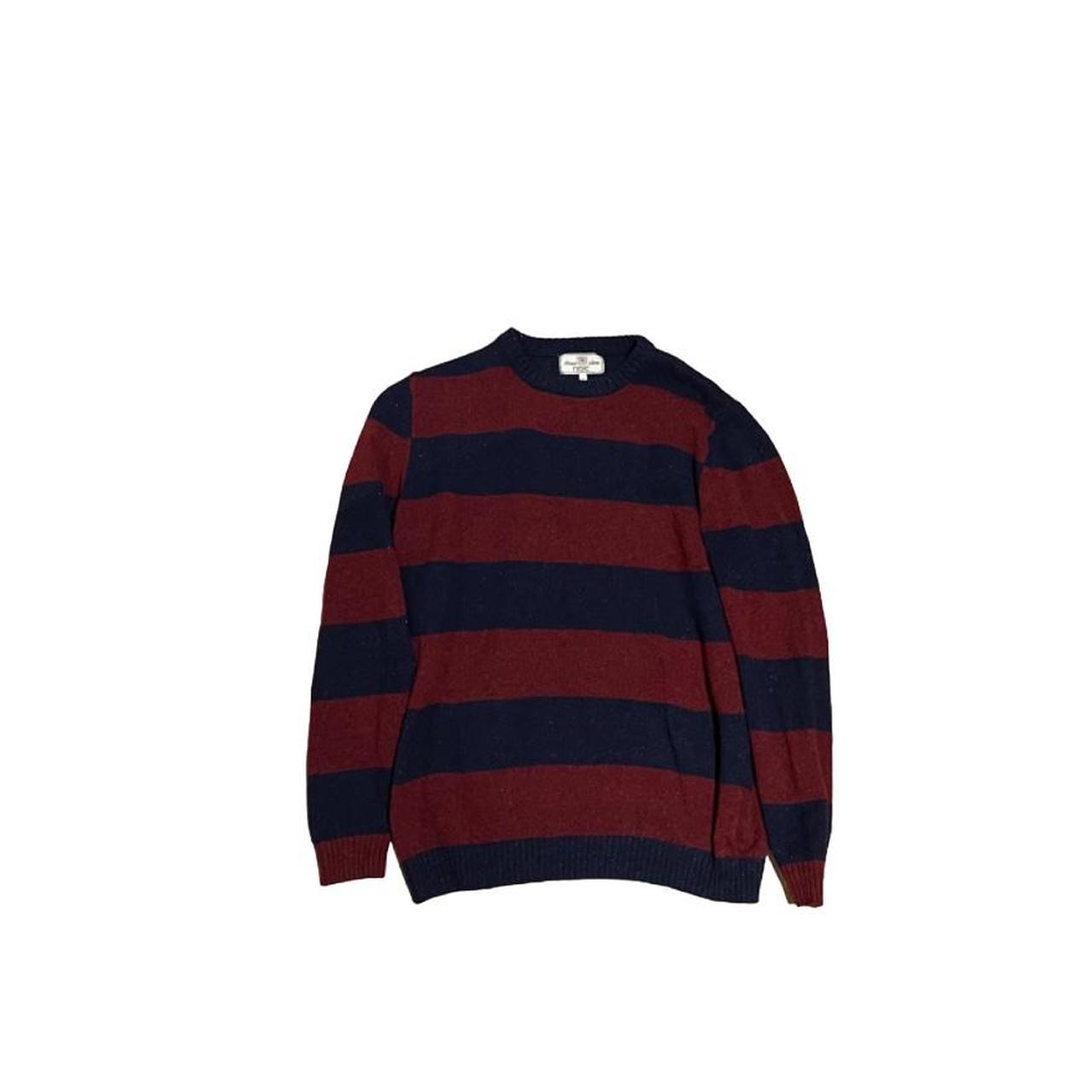 red and blue striped sweater size L - Depop