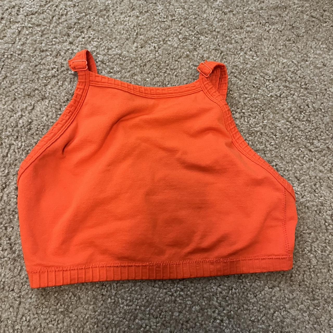 forever 21 orange women’s sports bra size... - Depop