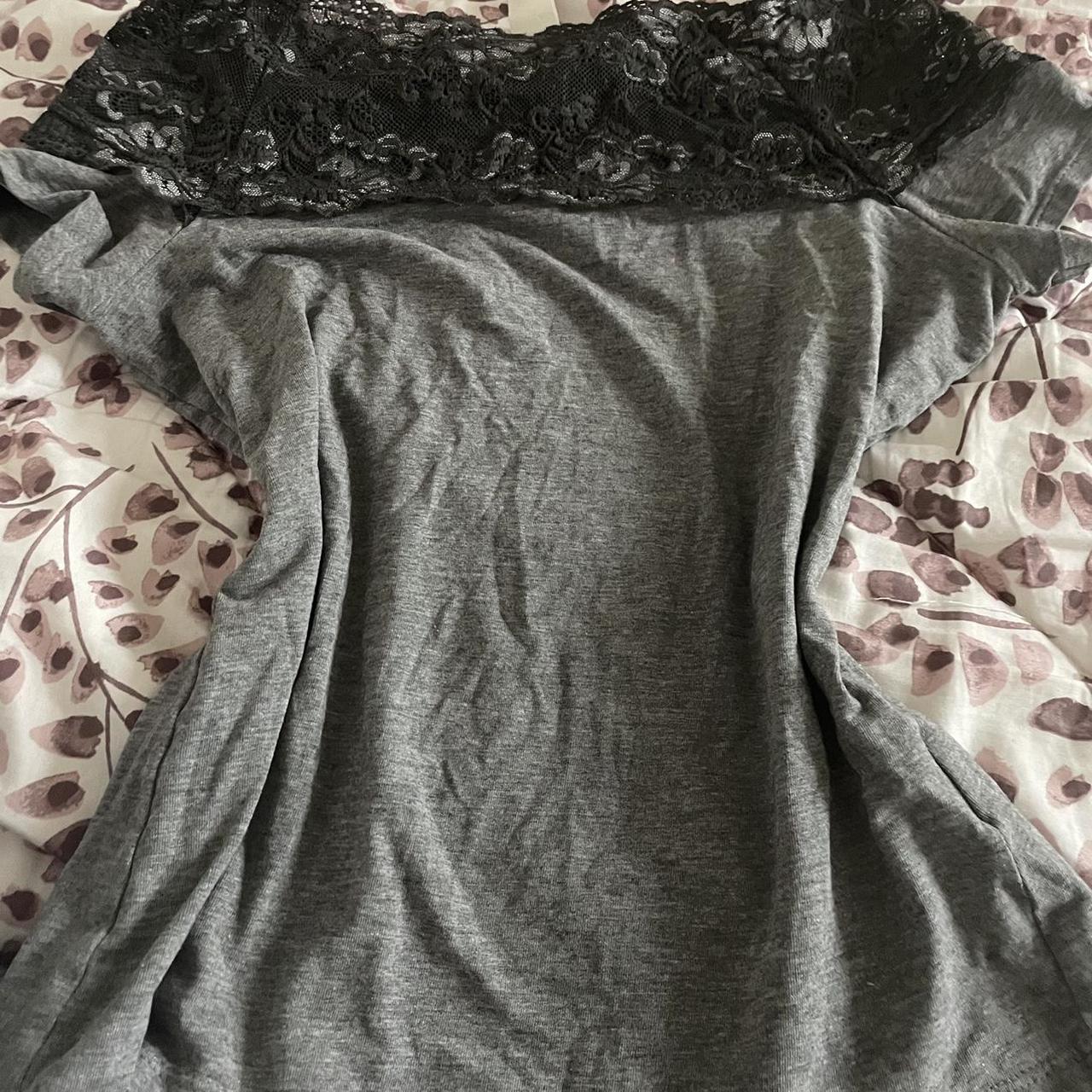 y2k lace shirt, does work to be off the shoulder if... - Depop