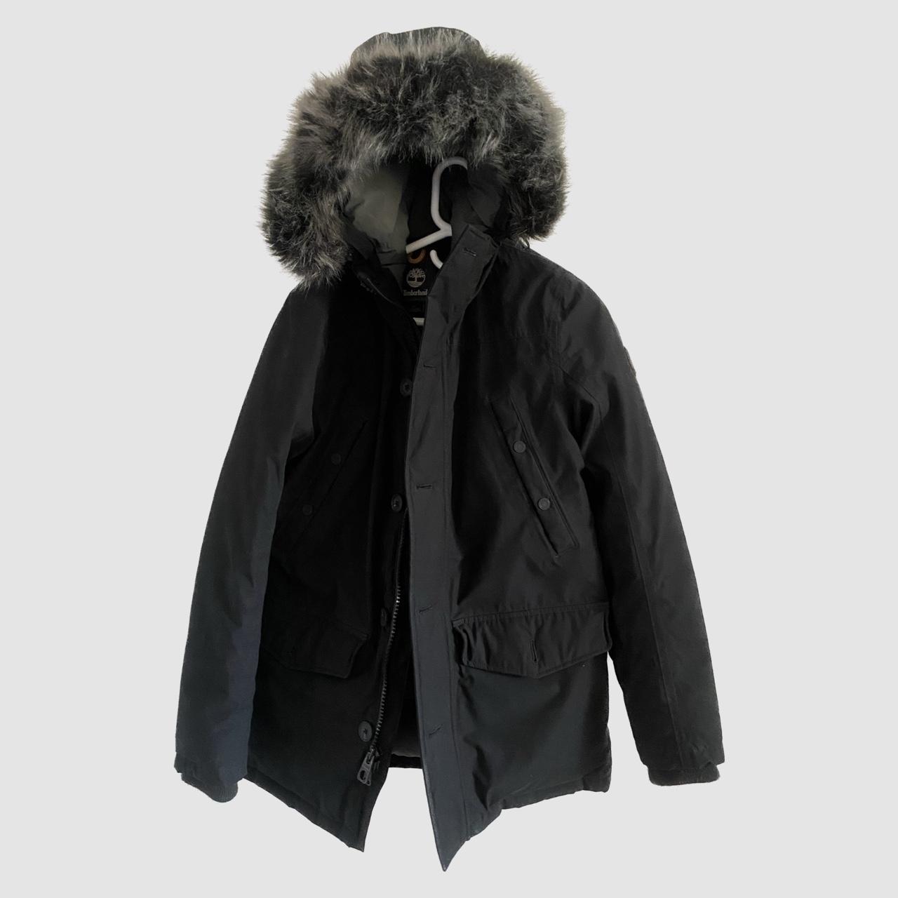 Timberland Parka with faux fur hood Depop