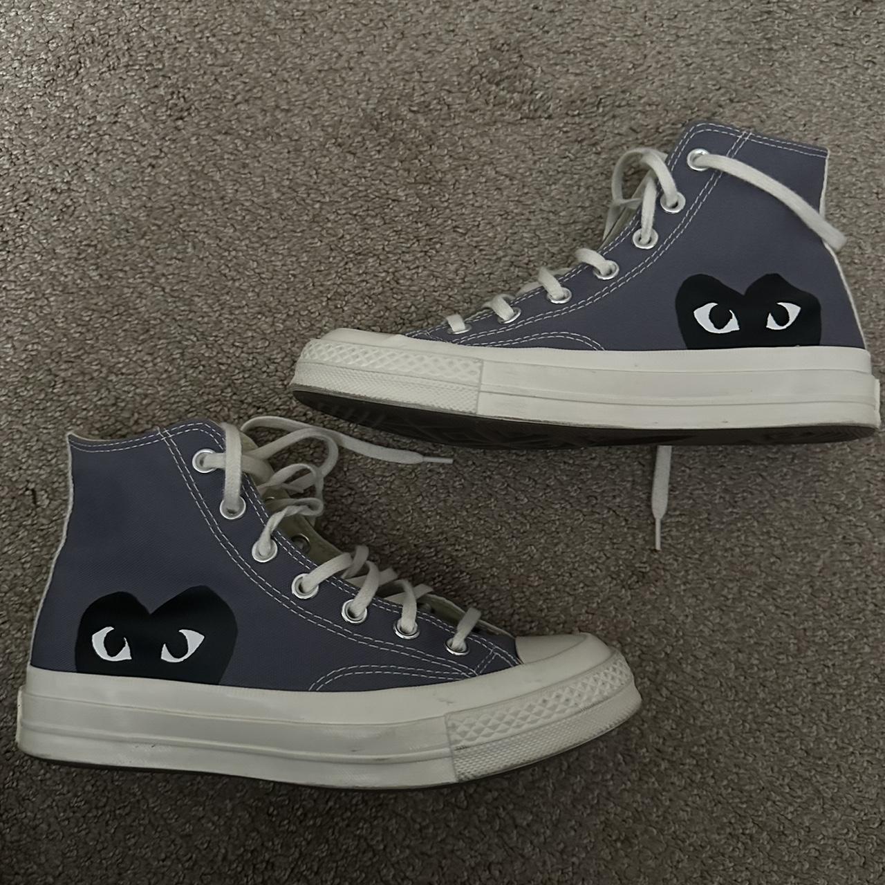 comme de garçon grey converse size 7.5 women’s 5.5... - Depop