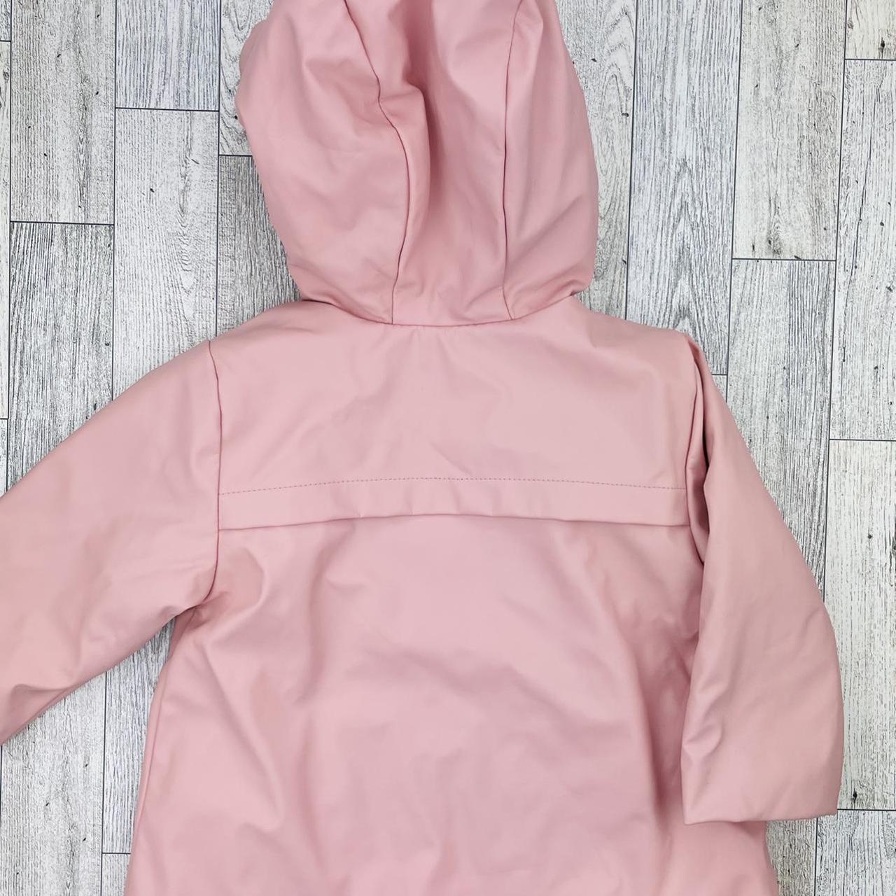 Zara pink raincoat with polka dot lining.Snap... Depop