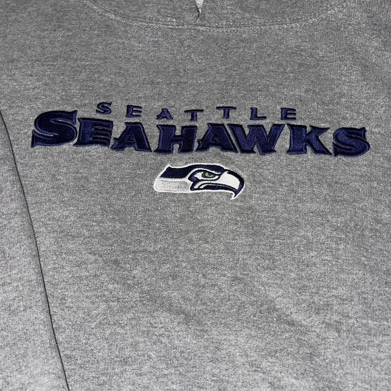 NFL Seattle Seahawks Grey Navy Zip Up Hoodie V2