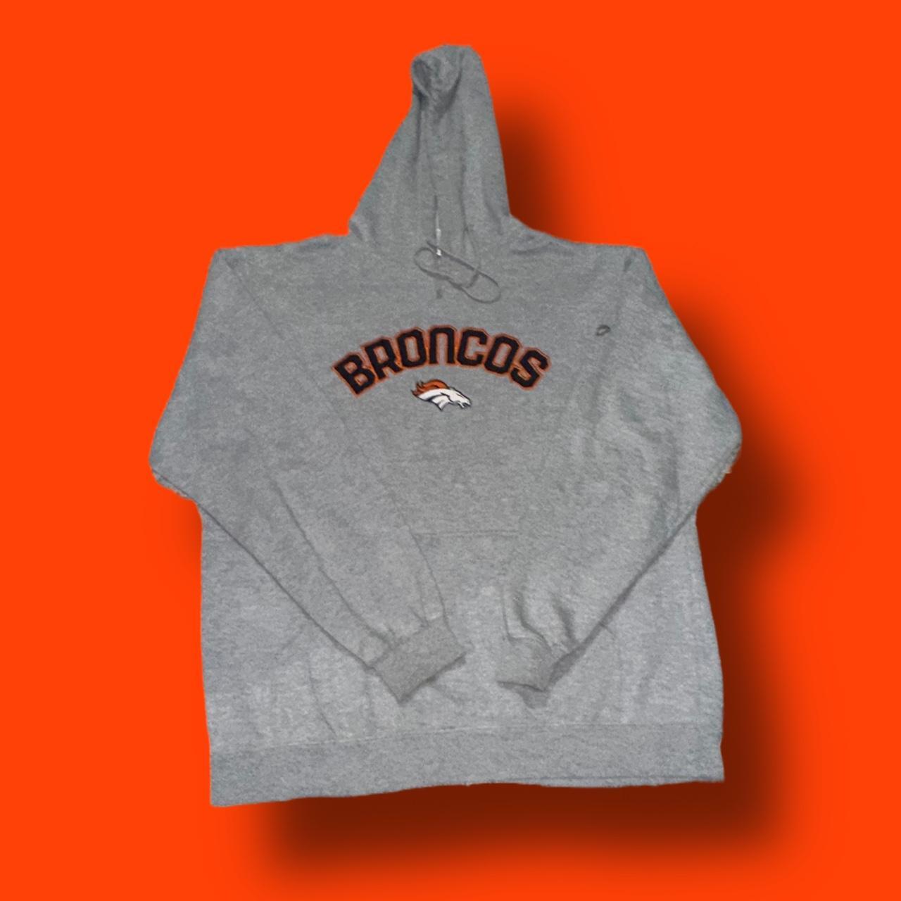 NFL Denver Broncos Womens Zip Up Jacket Size Small Gray Hooded Sweatshirt