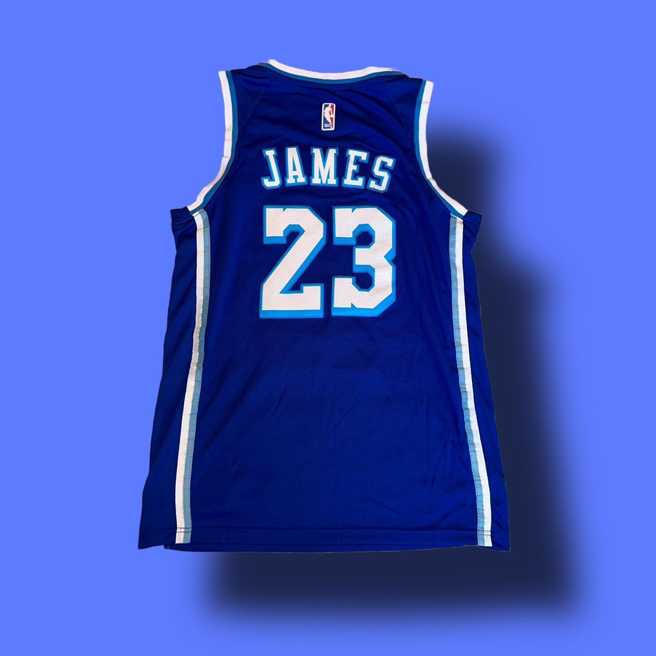 Los Angeles Lakers Lebron James Blue And White Jersey Size Small