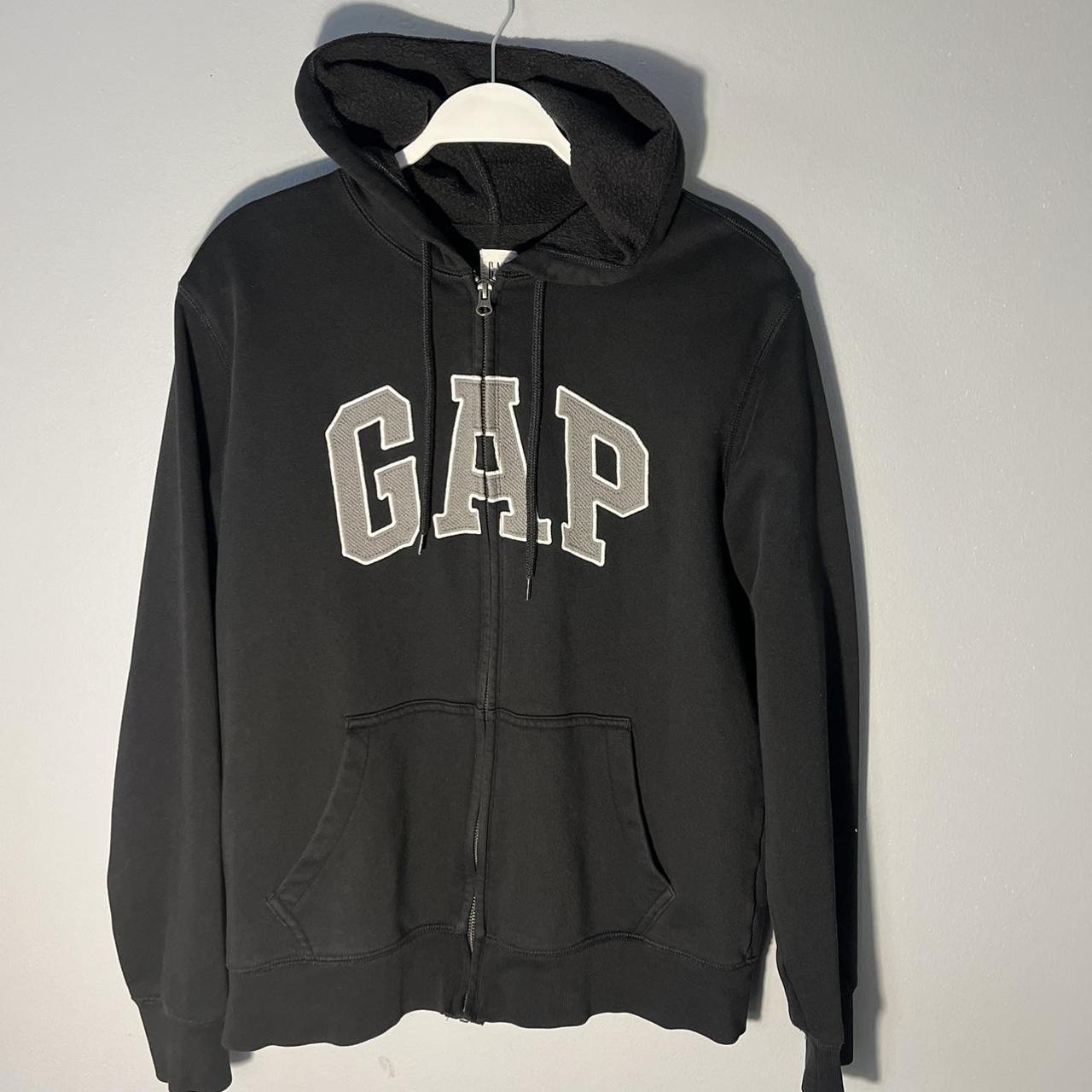 GAP hoodie grey and black colorway Pre owned - Depop