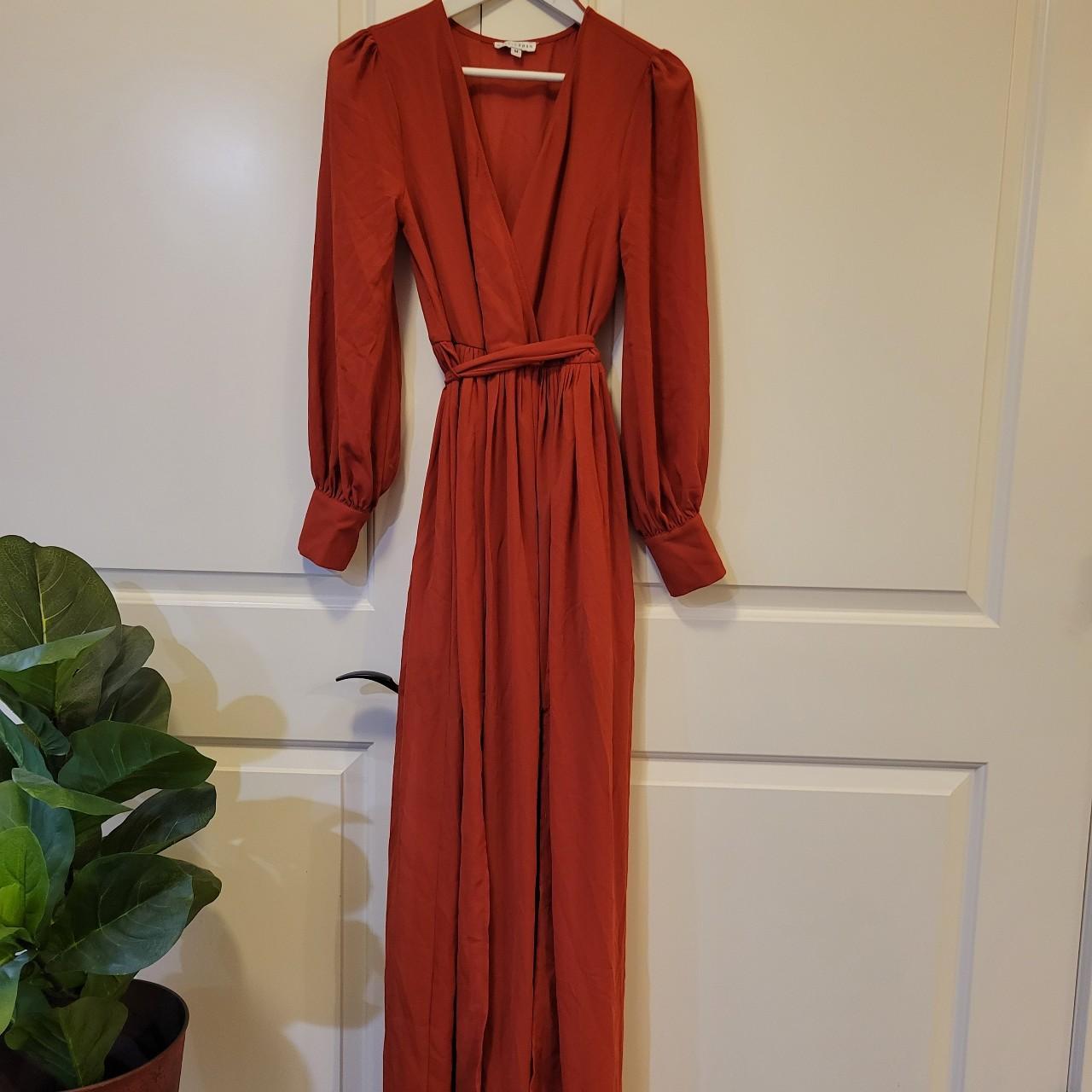 Rust colored wrap outlet dress