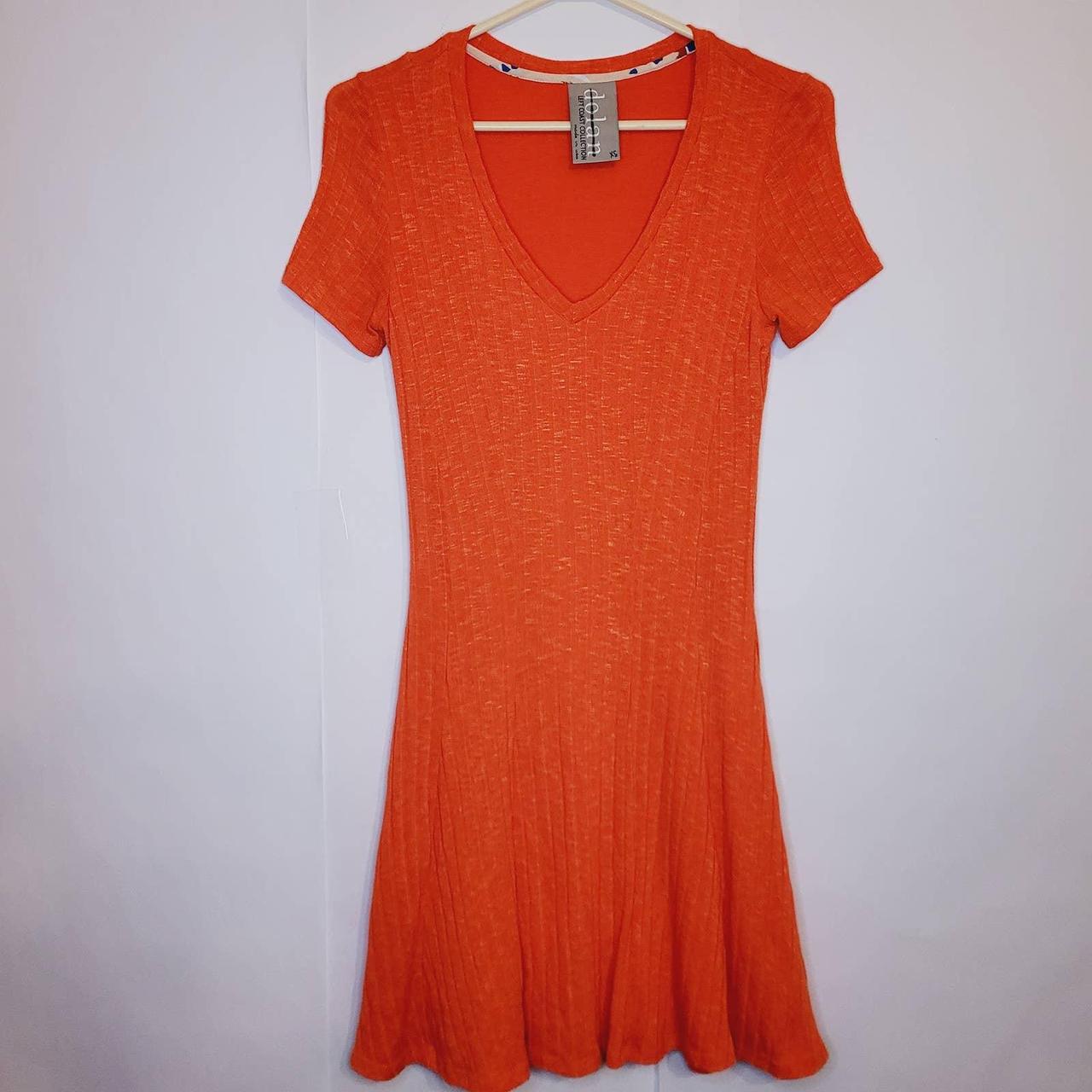 Anthropologie Women's Orange Dress Depop