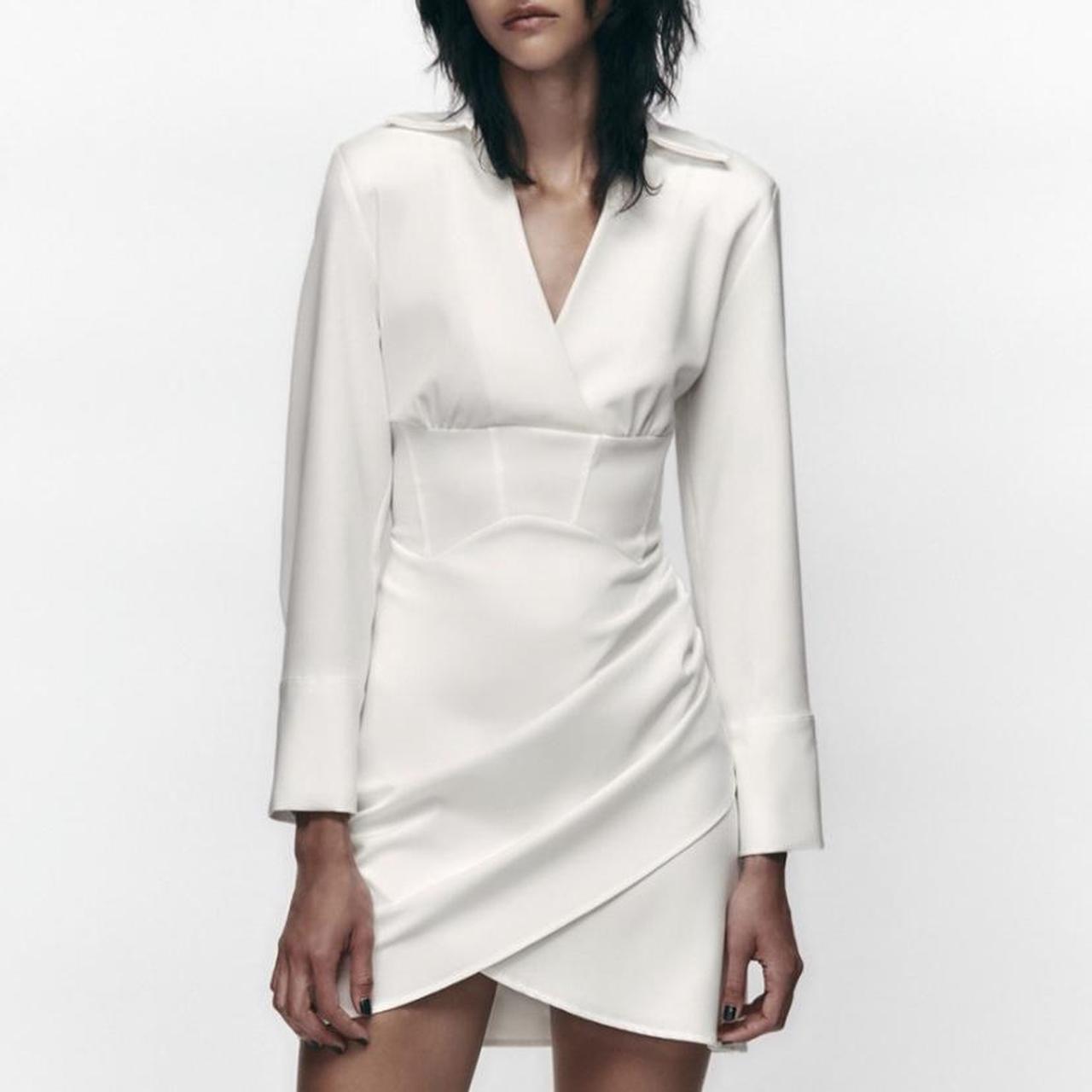 Zara white satin corset dress size small new with tags