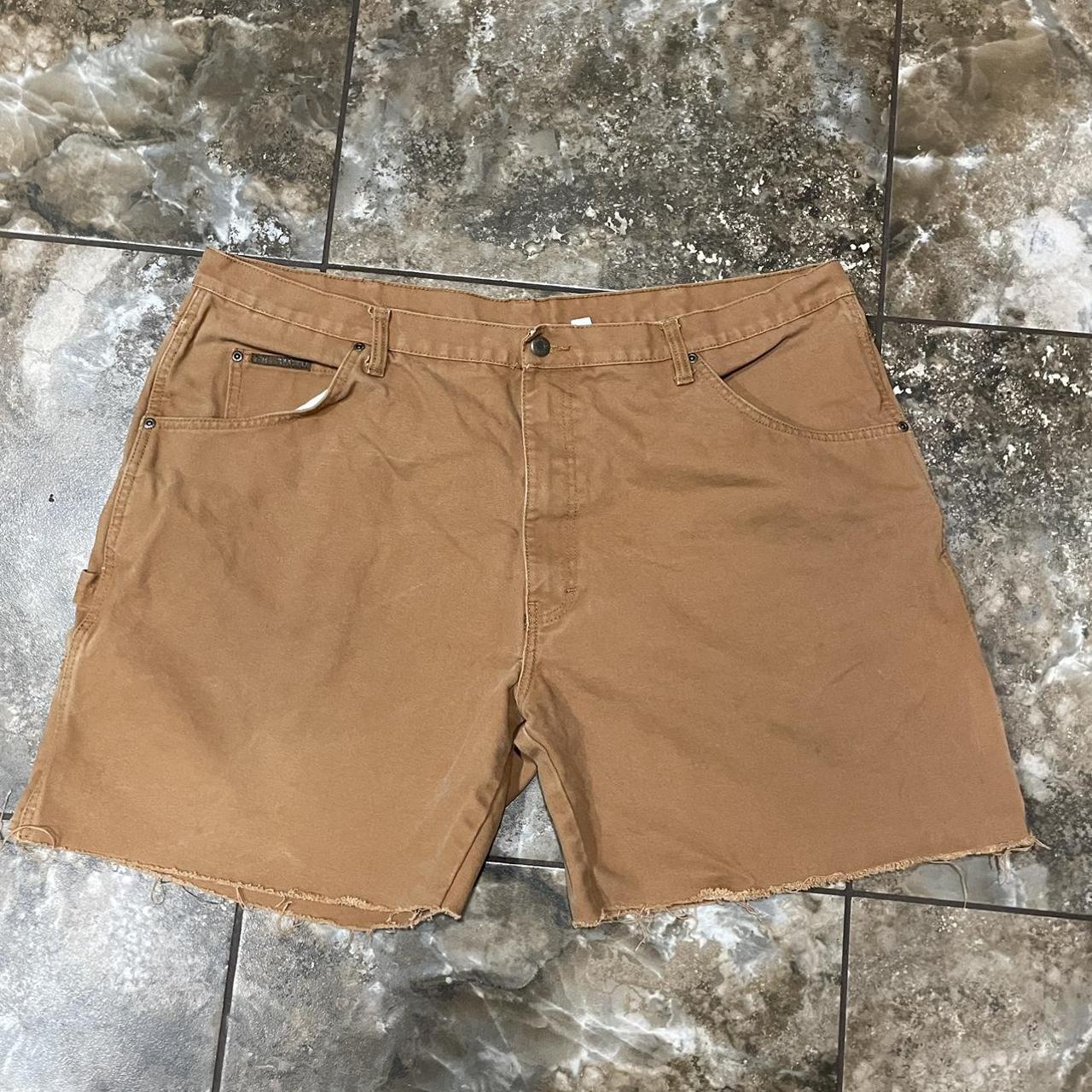 brown jorts w 44 cropped ends CHECK BIO BEFORE... - Depop