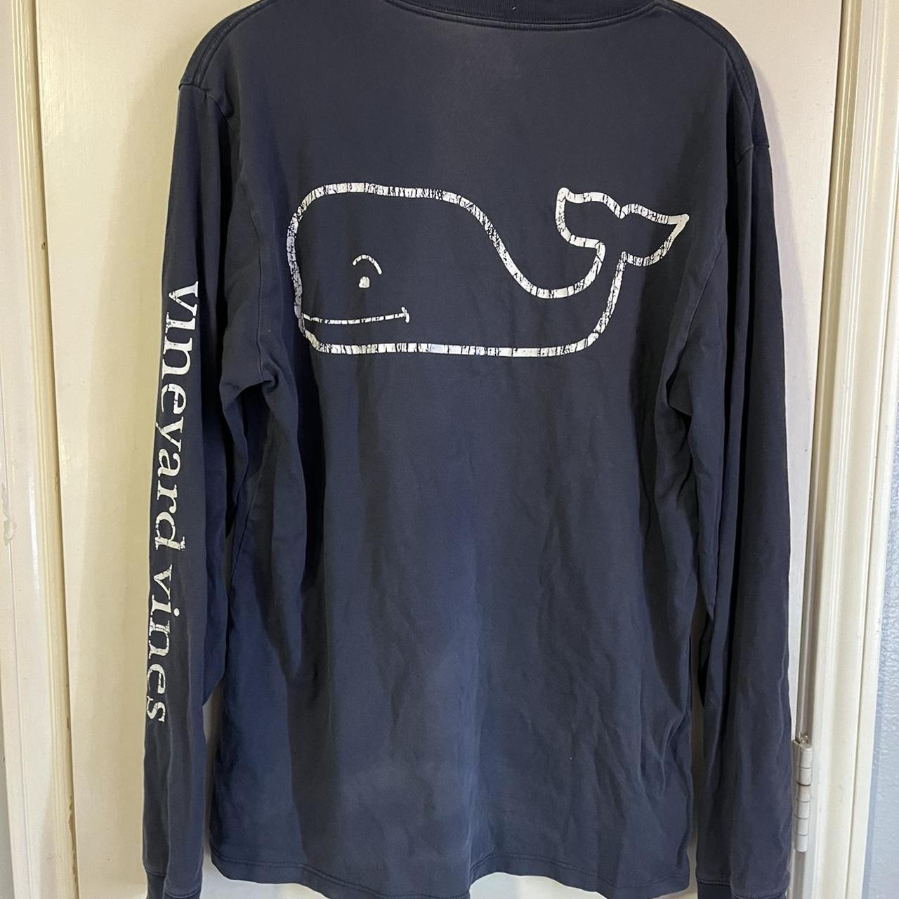 vineyard vines logo navy long sleeve. small signs of... - Depop