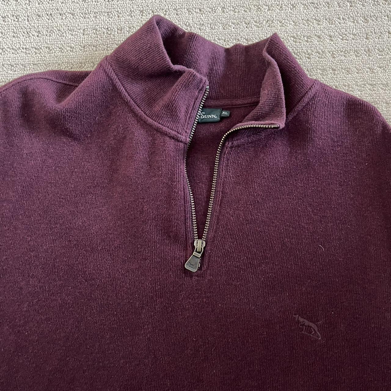 rodd & gunn 1/4 zip jumper size XL maroon in... - Depop