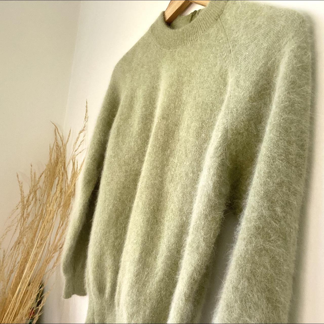 Vintage Angora Wool Ladies Pale Green Jumper... - Depop