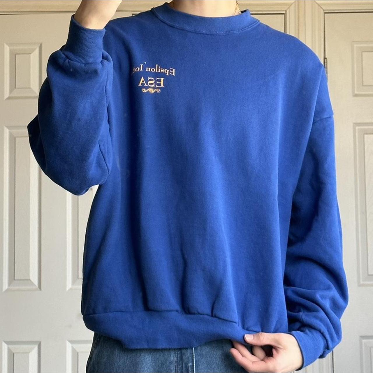 Men's Blue and Yellow Jumper Depop
