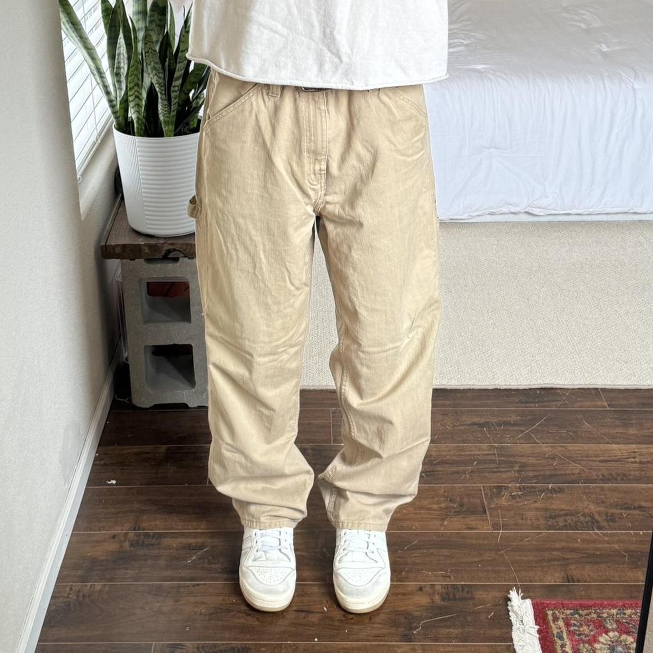 No Boundaries Canvas Carpenter Pants Size 34x31 Tan - Depop