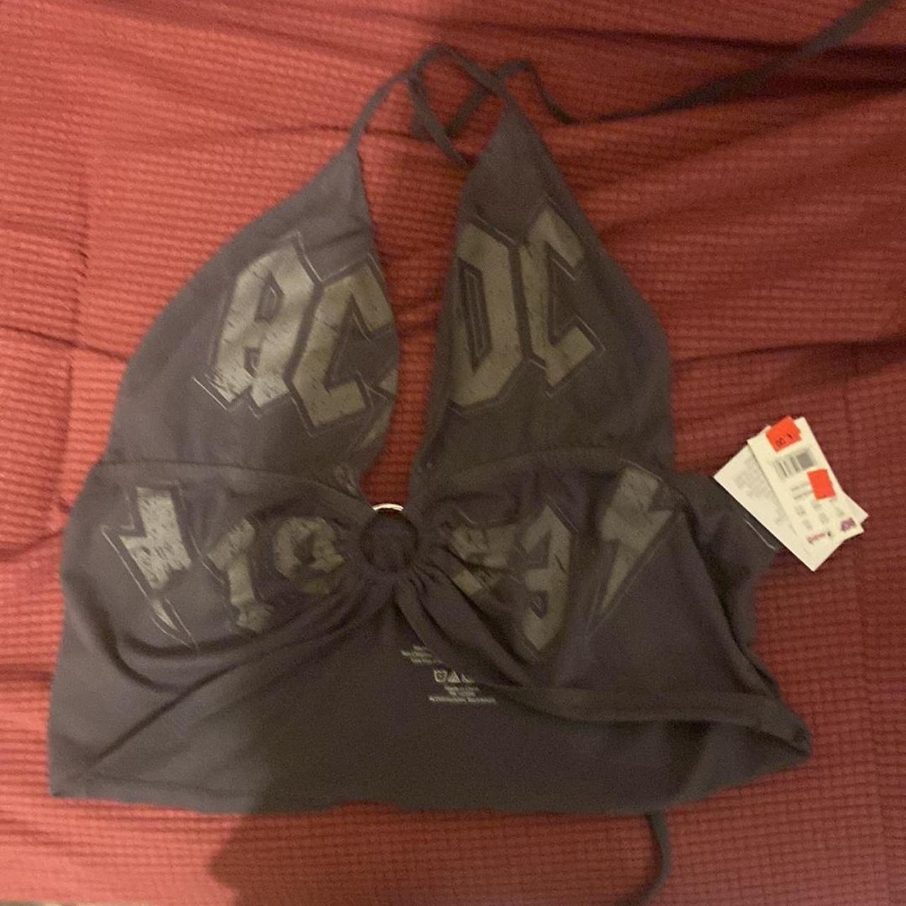 AC/DC Crop Halter Top, Never Worn still has tag - Depop