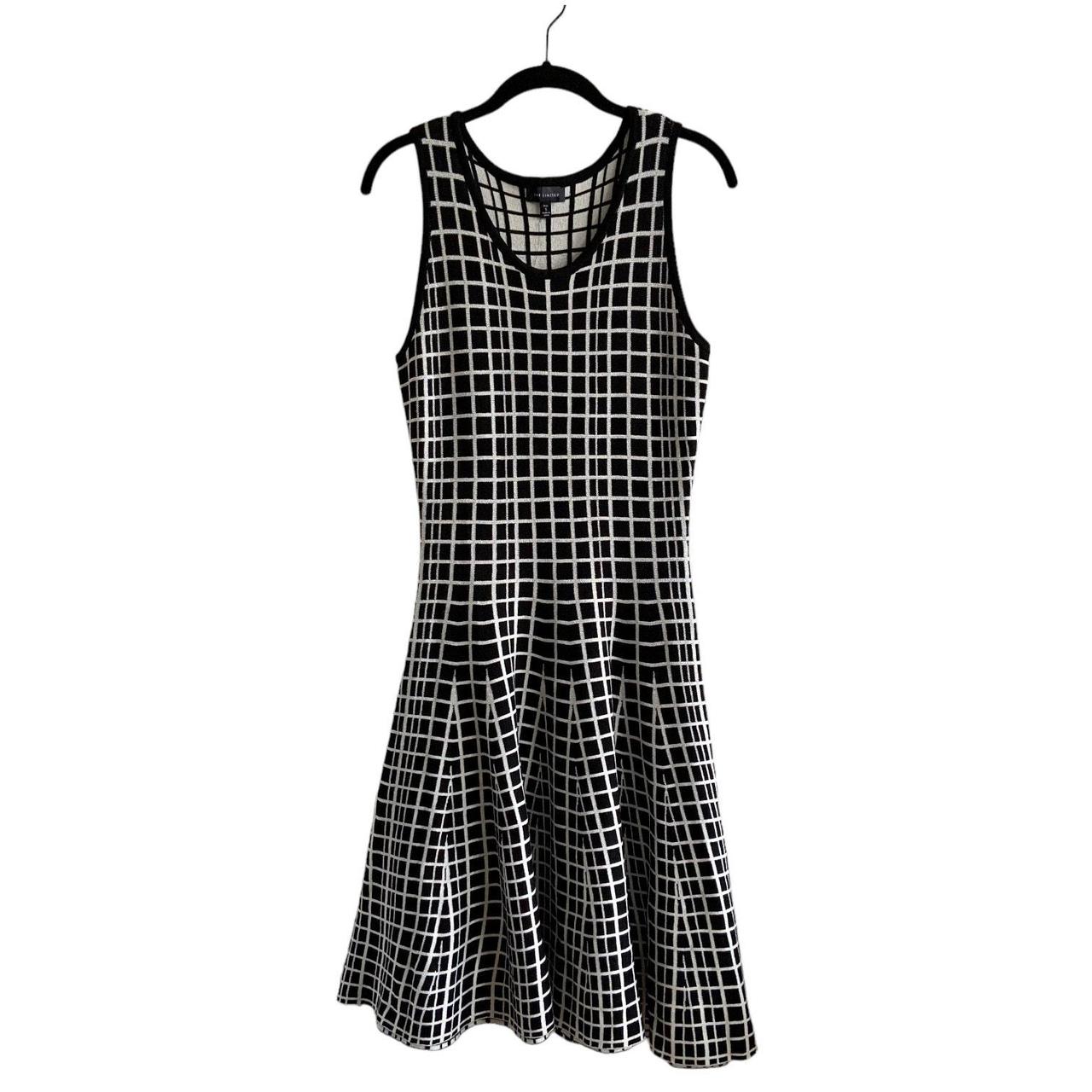 Black and white grid dress hotsell