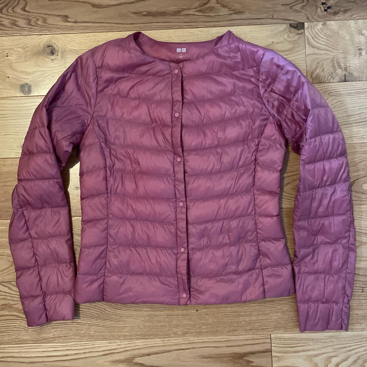 Uniqlo insulated thin padded jacket Pink Amazing... Depop