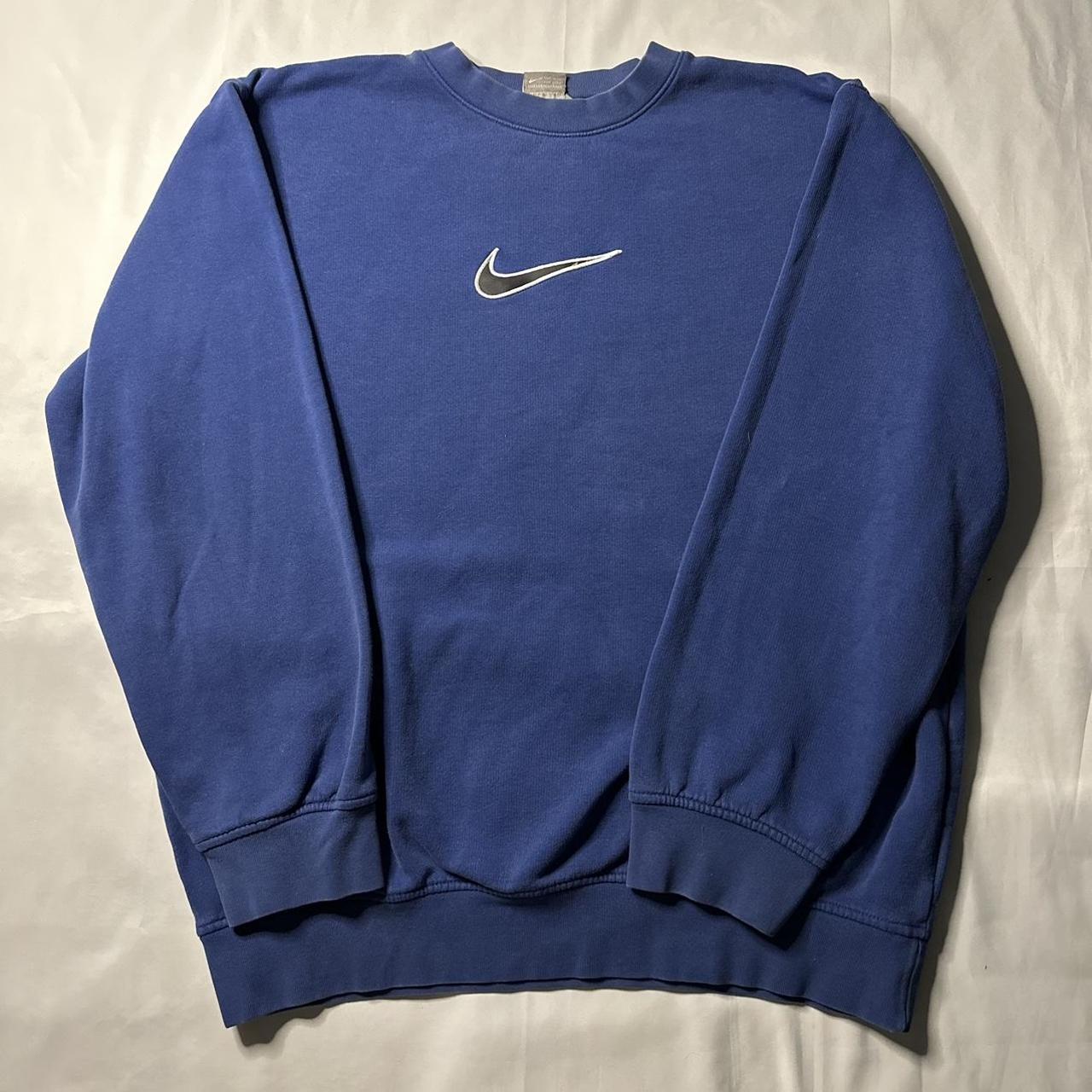 Nike Men's Blue and Grey Sweatshirt | Depop