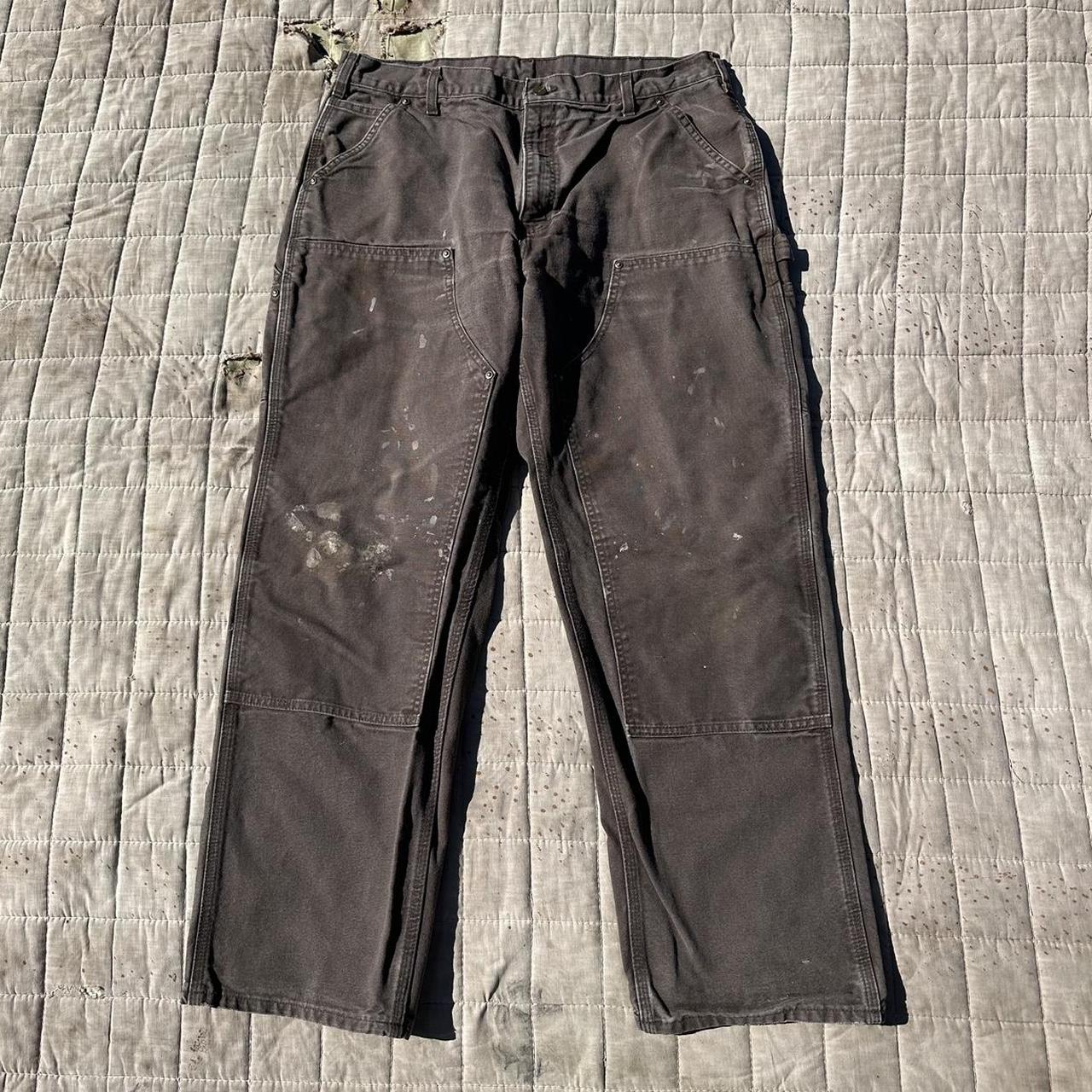 Vintage Chocolate Brown Carhartt Double Knee... - Depop