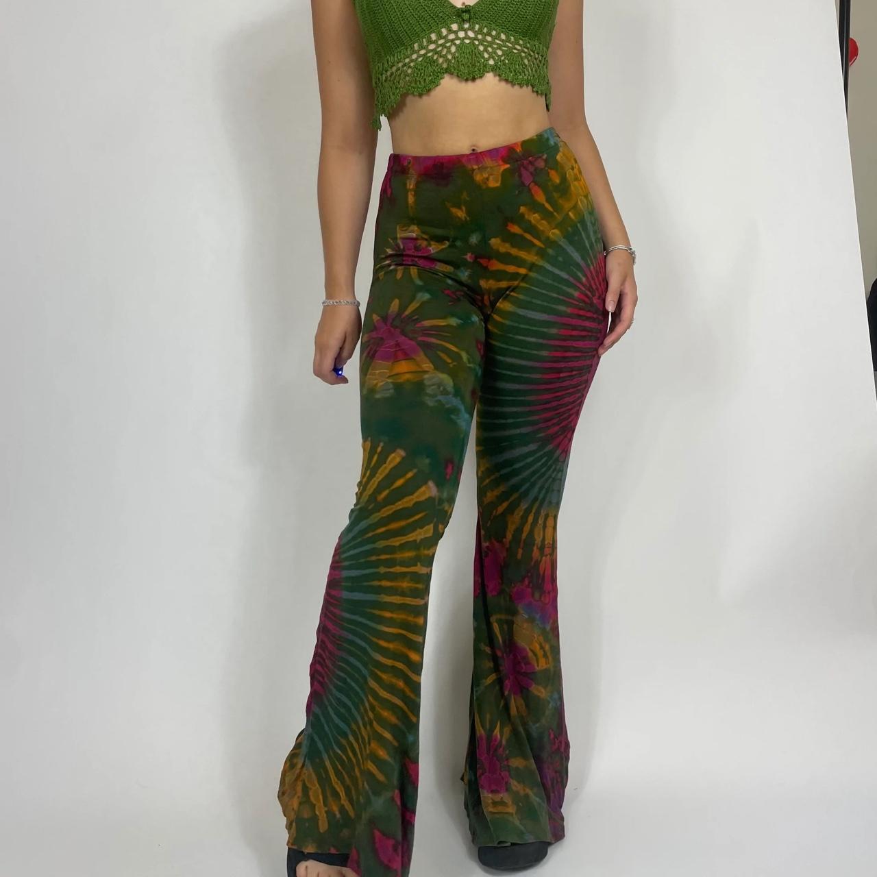 Women's Green and Purple Trousers