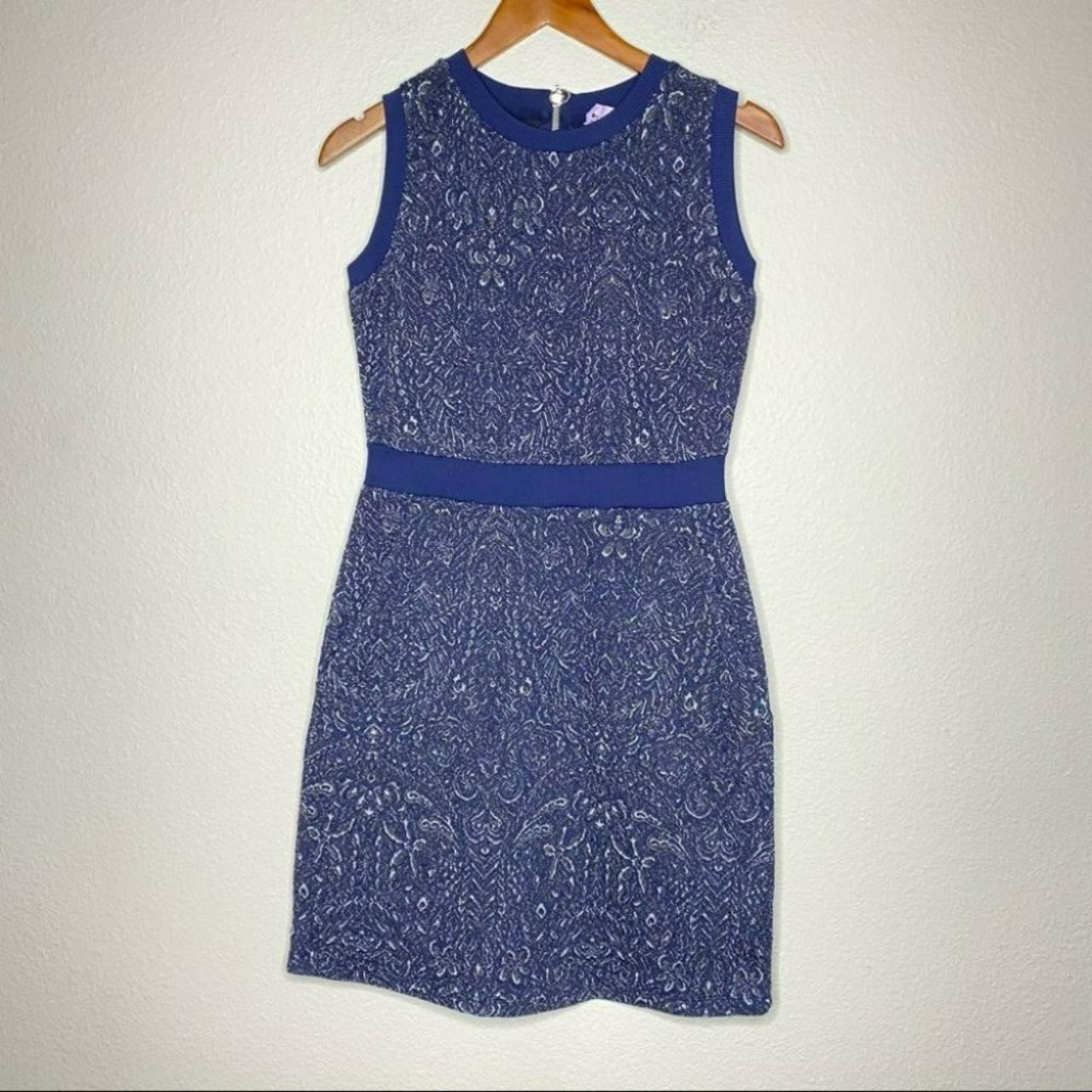 Next Blue and Silver Sheath Dress Size 8 UK 12= US... - Depop