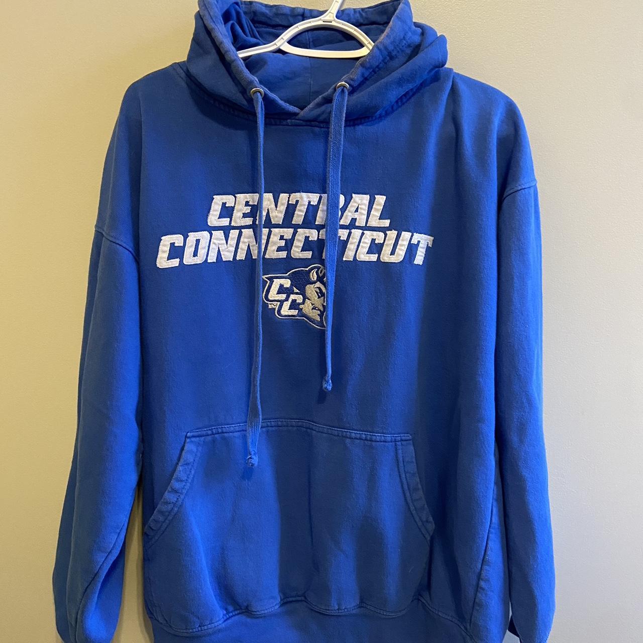 CCSU COLLEGE HOODIE condition: 9.5/10 no... - Depop