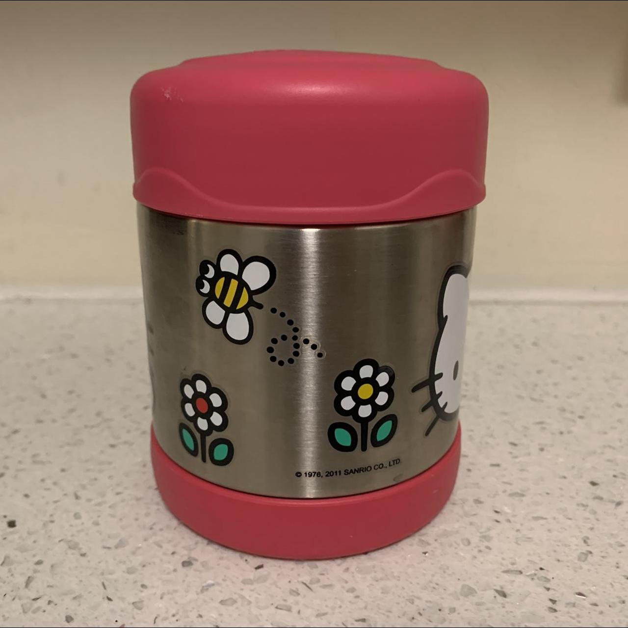 hello kitty thermos - has many scuffs/markings but - Depop