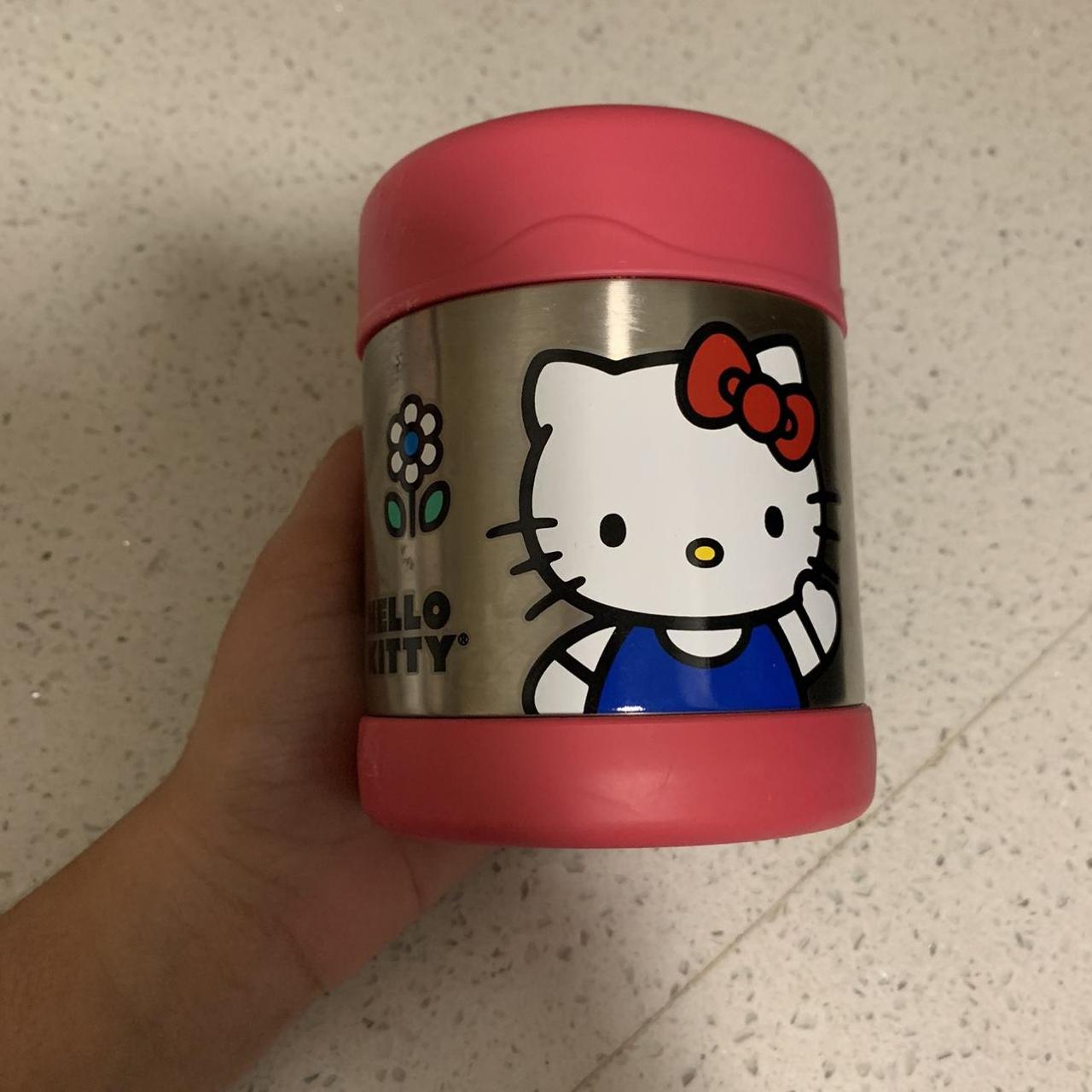 hello kitty thermos - has many scuffs/markings but - Depop