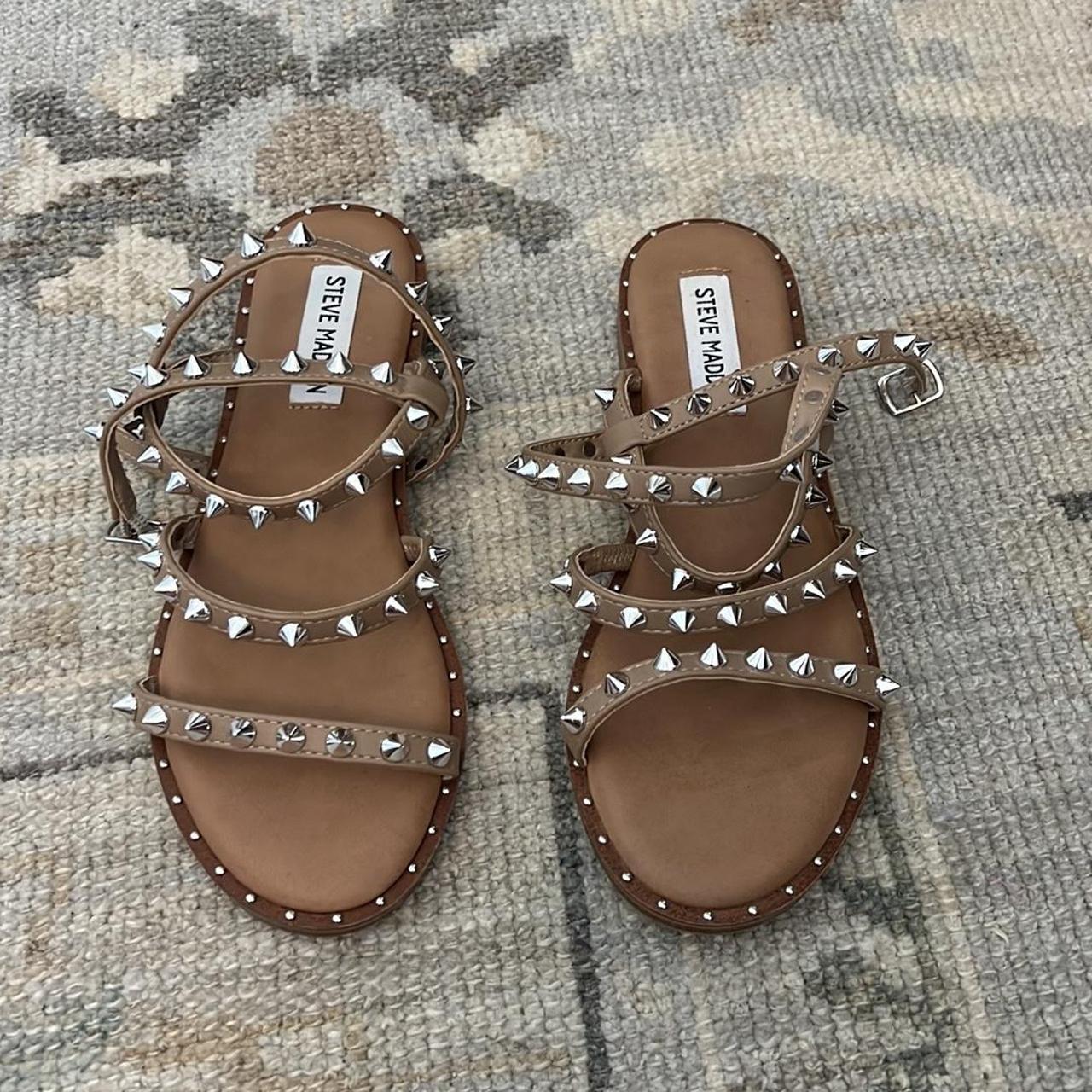 Amazon.com | Steve Madden Women's Tashia Flat Sandal, Tan, 6 | Heeled  Sandals