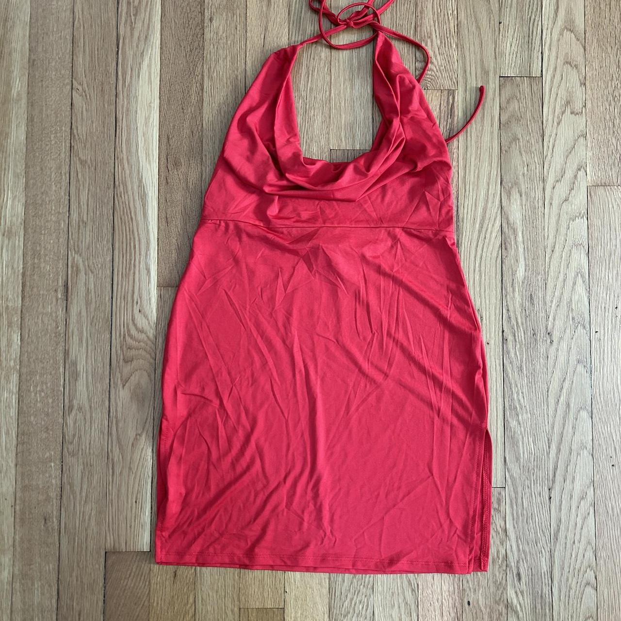 fashion nova halter mini dress with cowl neck