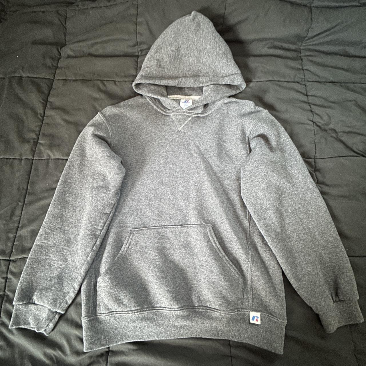 Russel Athletic blank grey hoodie Size: Large Youth... - Depop