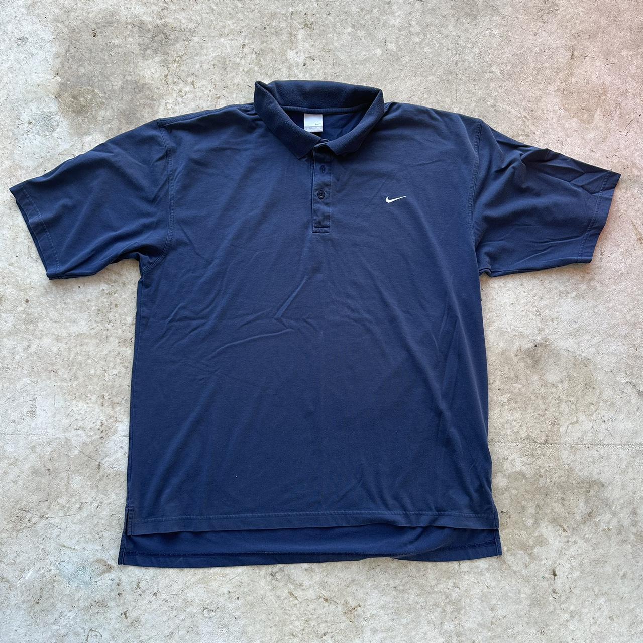 Nike shirt polo navy blue color Size XXL no rips... - Depop
