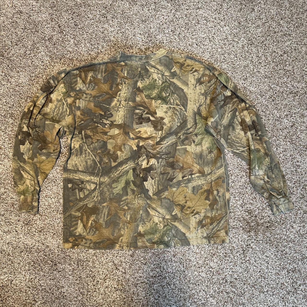 camo long sleeve shirt size XL see measurements for... - Depop