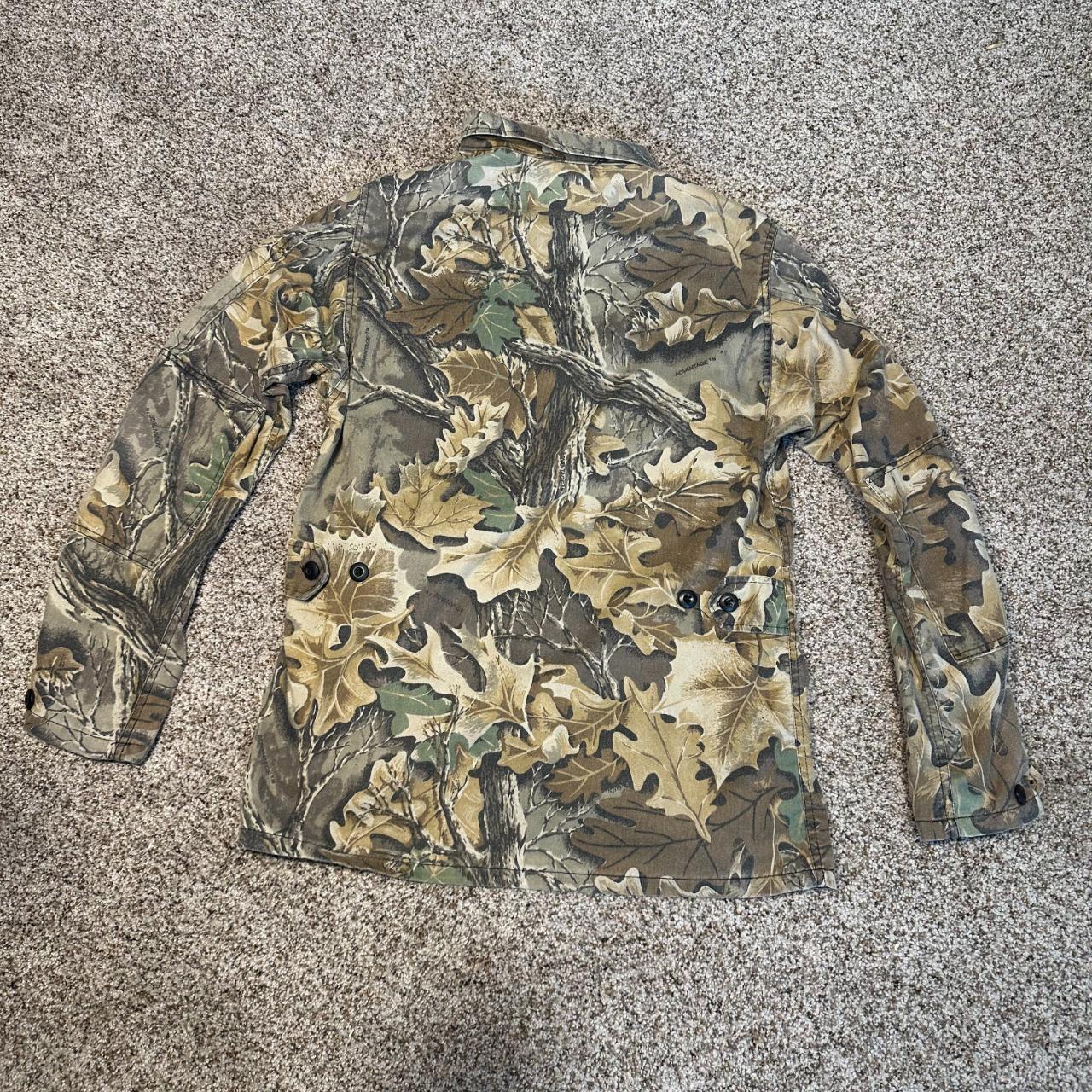 camo jacket vintage size medium see measurements for... - Depop