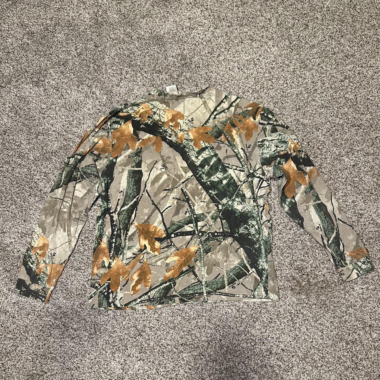 Camo Long sleeve shirt Size large See measurements... - Depop