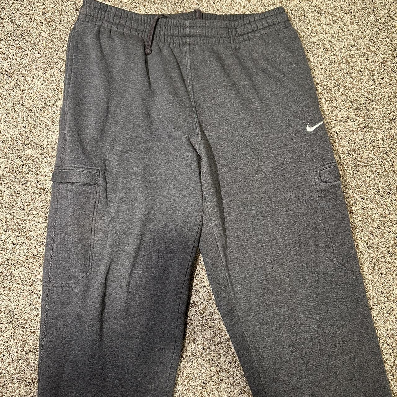 Nike sweatpants grey Size large Small bleach... - Depop