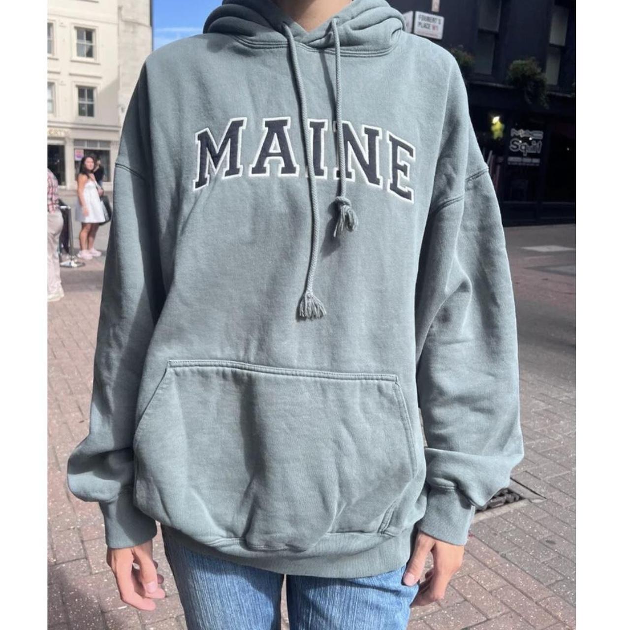 Brandy Melville Maine Green Oversized Christy Hoodie... Depop