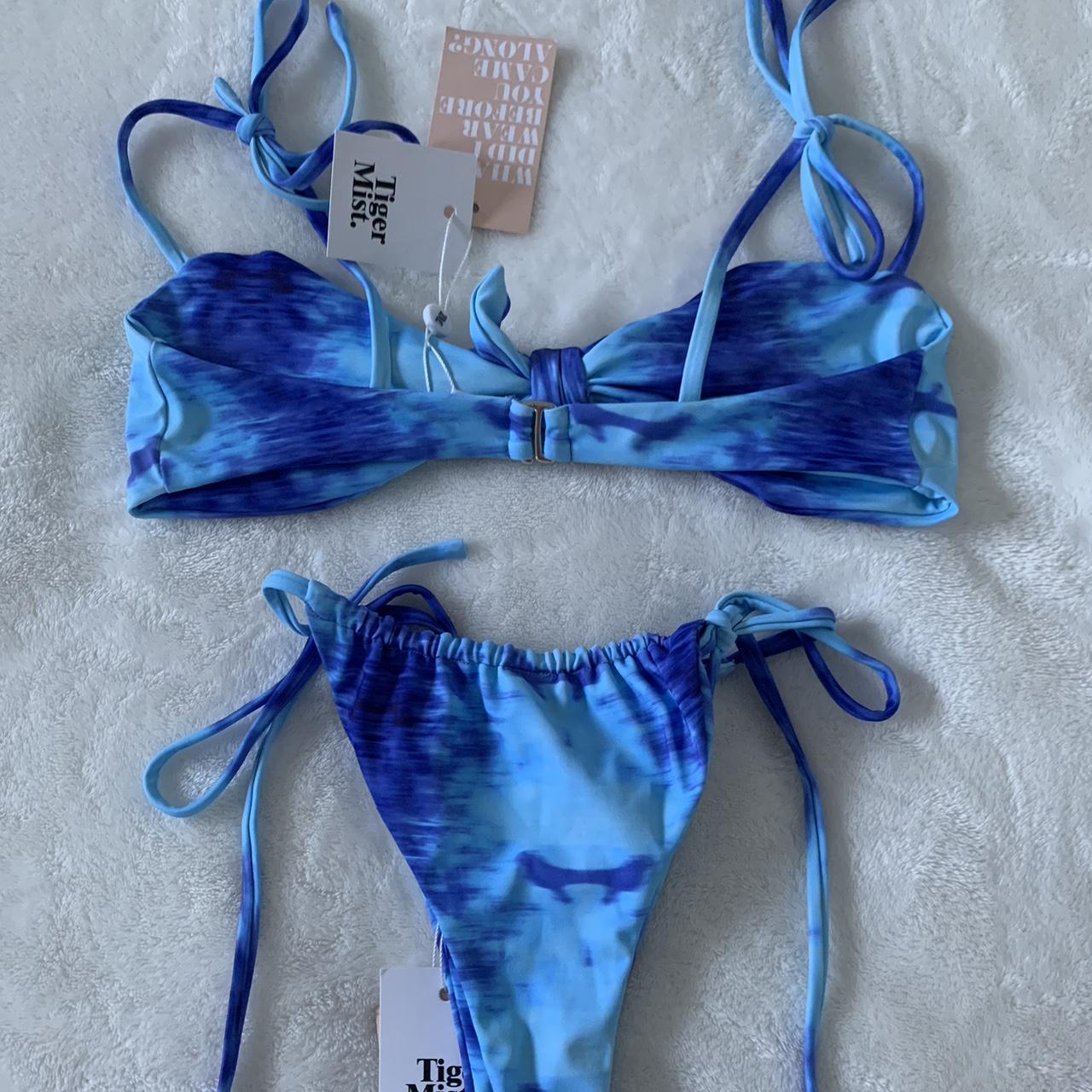 Tiger Mist Women's Blue and White Bikinis-and-tankini-sets | Depop