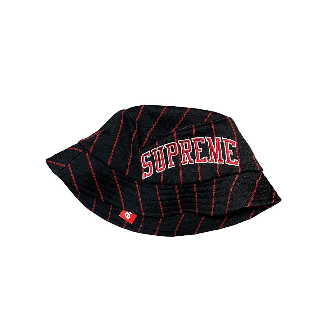 Supreme Men's Black and Red Hat Depop