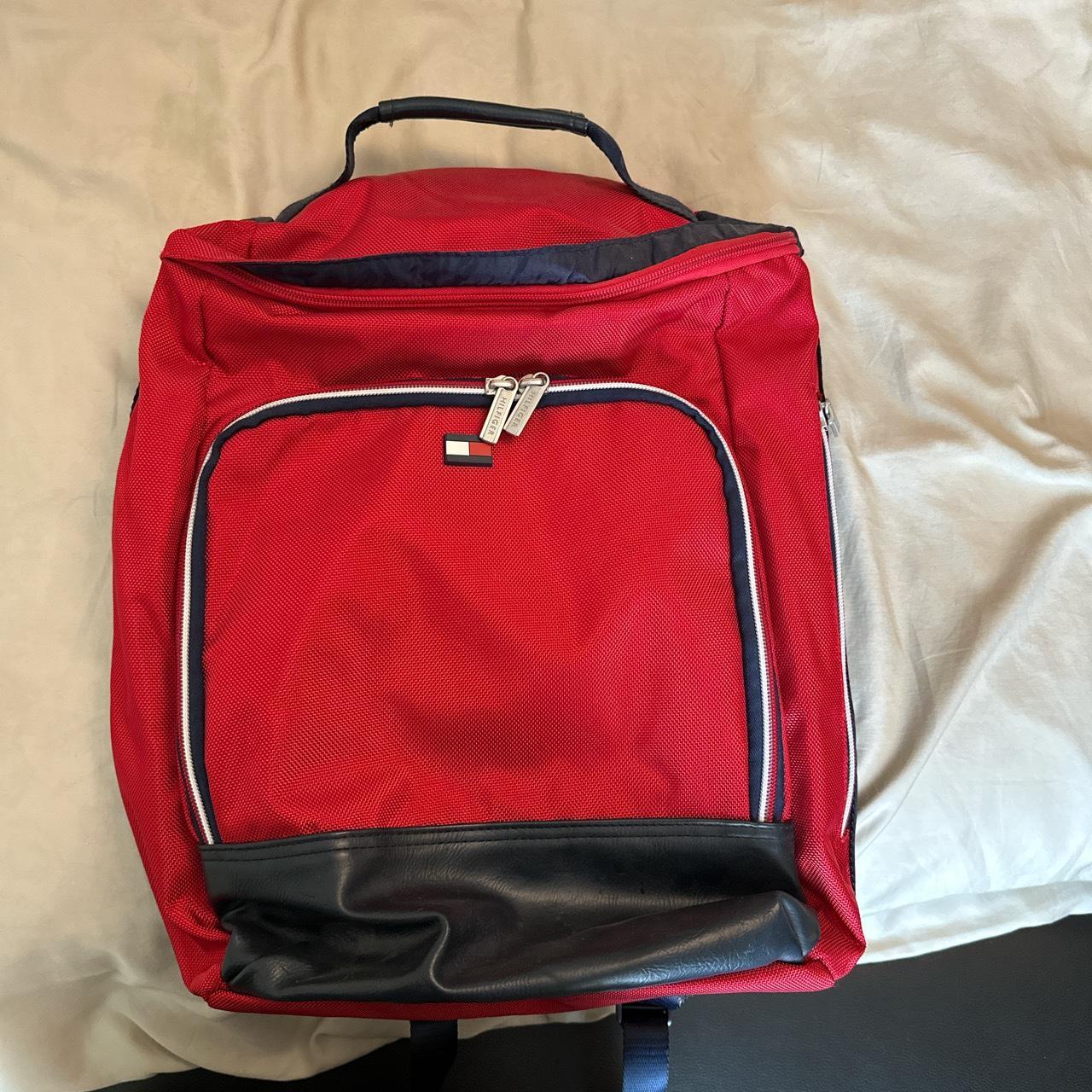 Tommy Hilfiger Red and Blue backpack. Gently used... - Depop