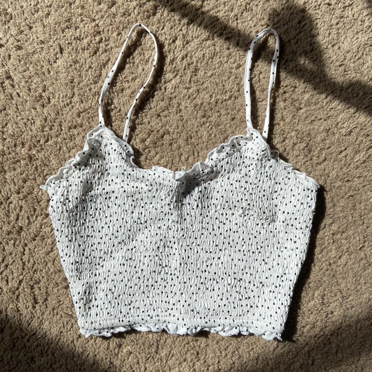 Primark Women's Black and White Crop-top | Depop