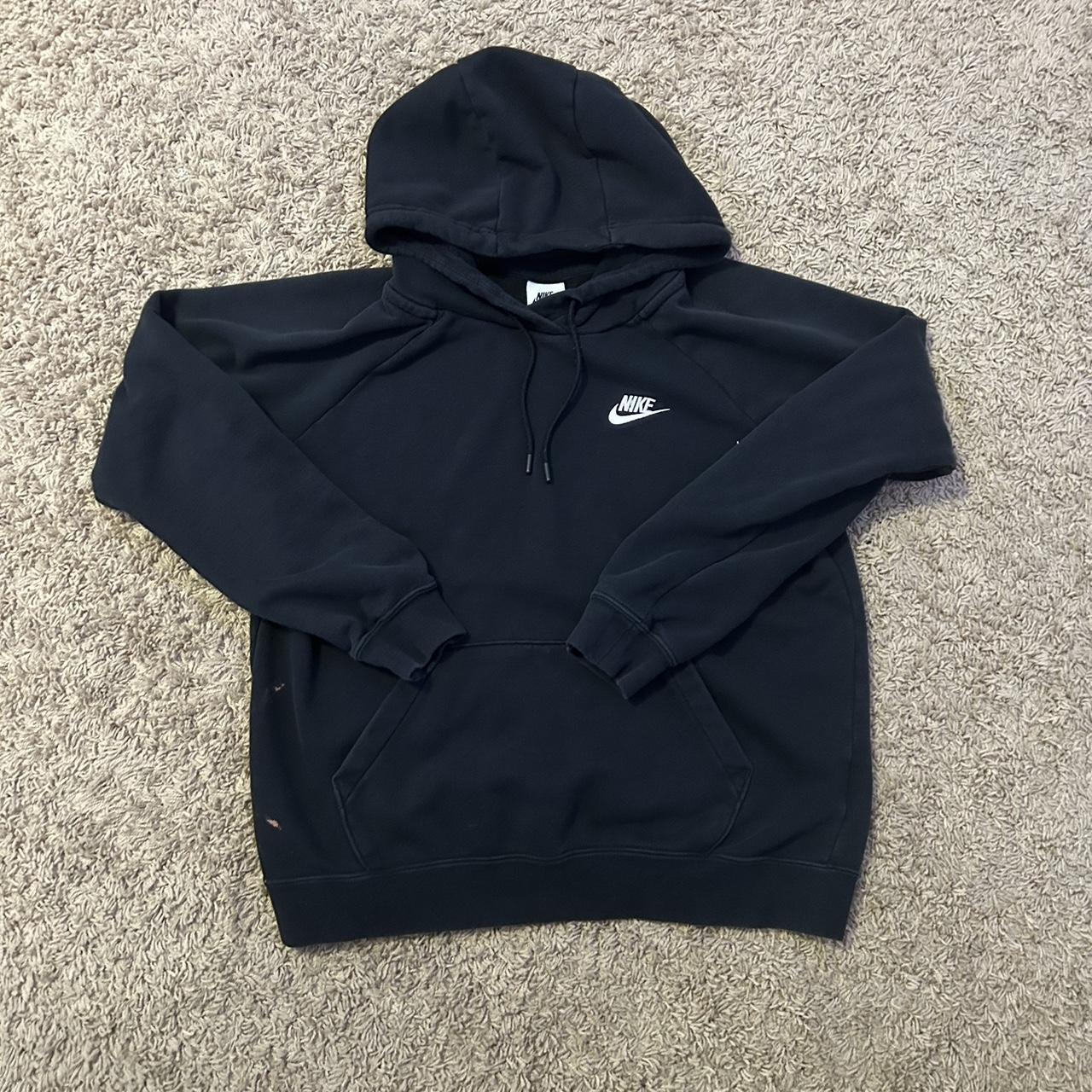 Nike Hoodie Black Has small stain seen in first and... - Depop