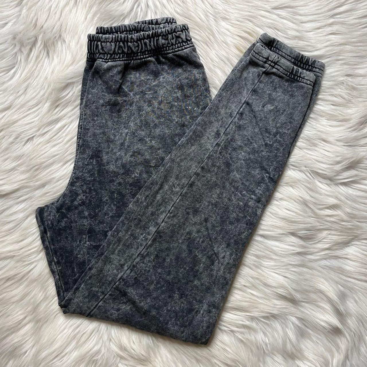 Missguided Acid Wash Jogger Sweatpants Black Grey