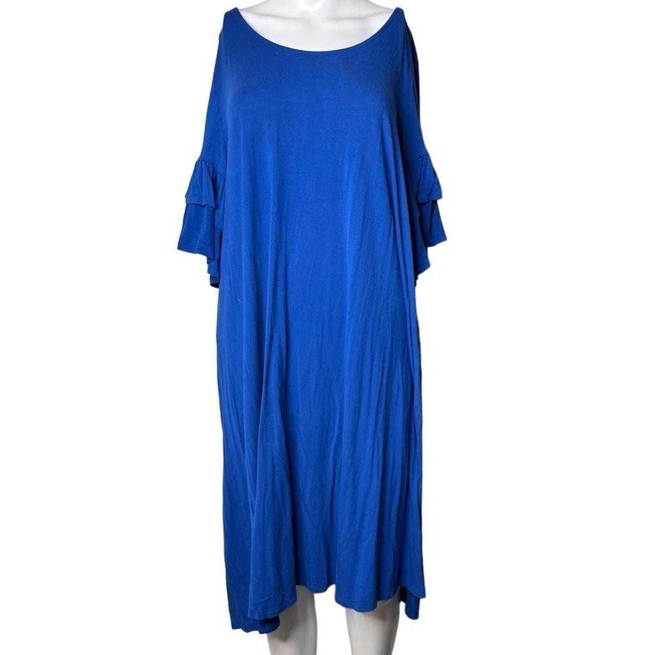 Lane Bryant Ruffle Sleeve Dress Blue Size