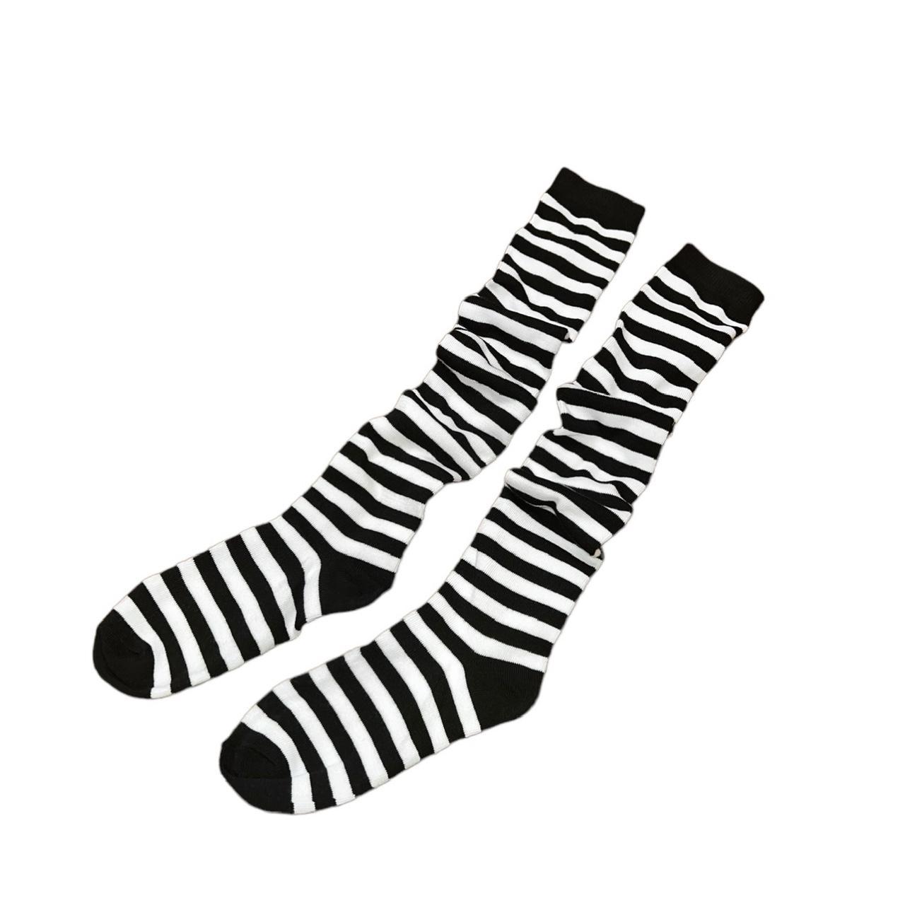 Black and white striped socks - Depop