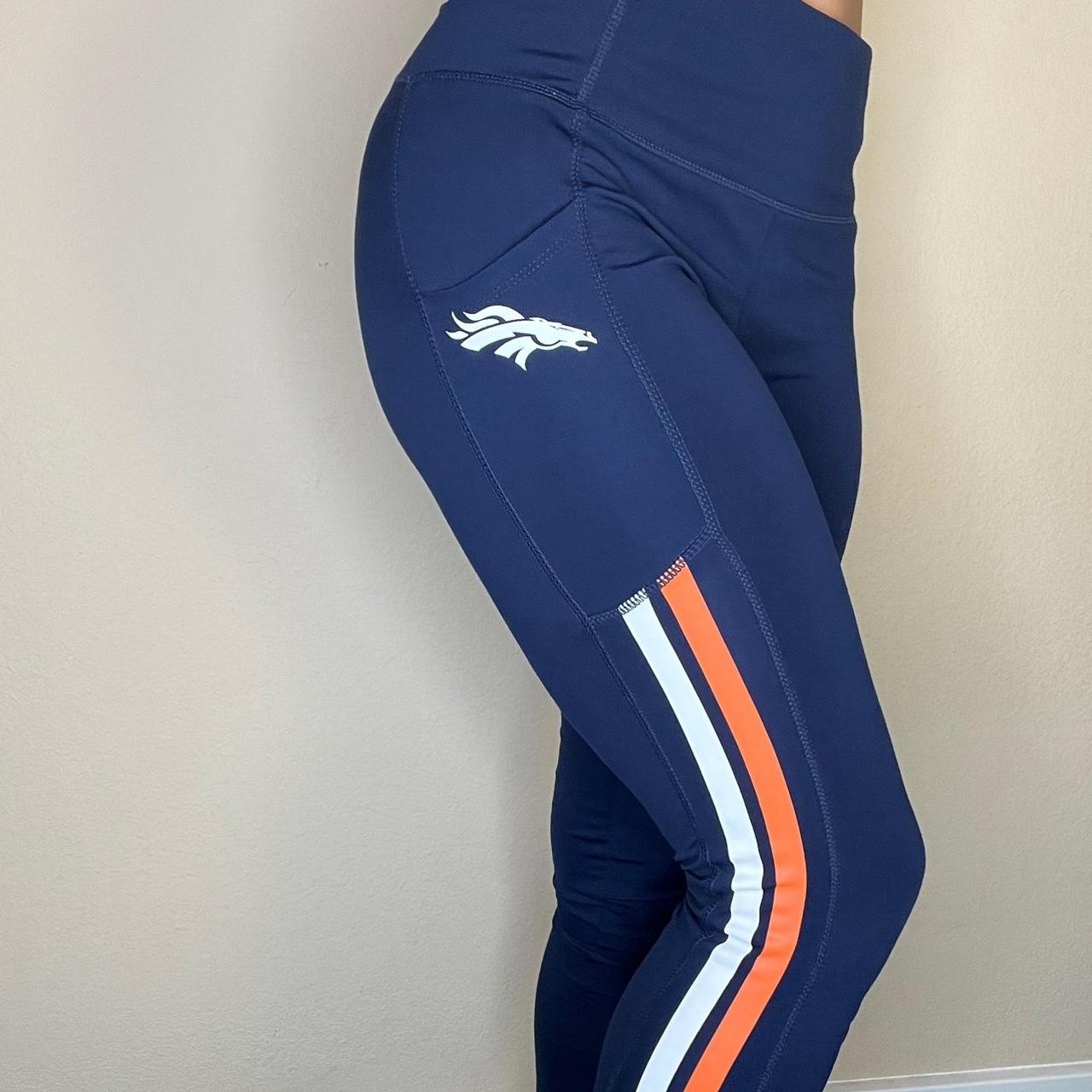 Denver Broncos Gradient Leggings, Navy Blue/Orange