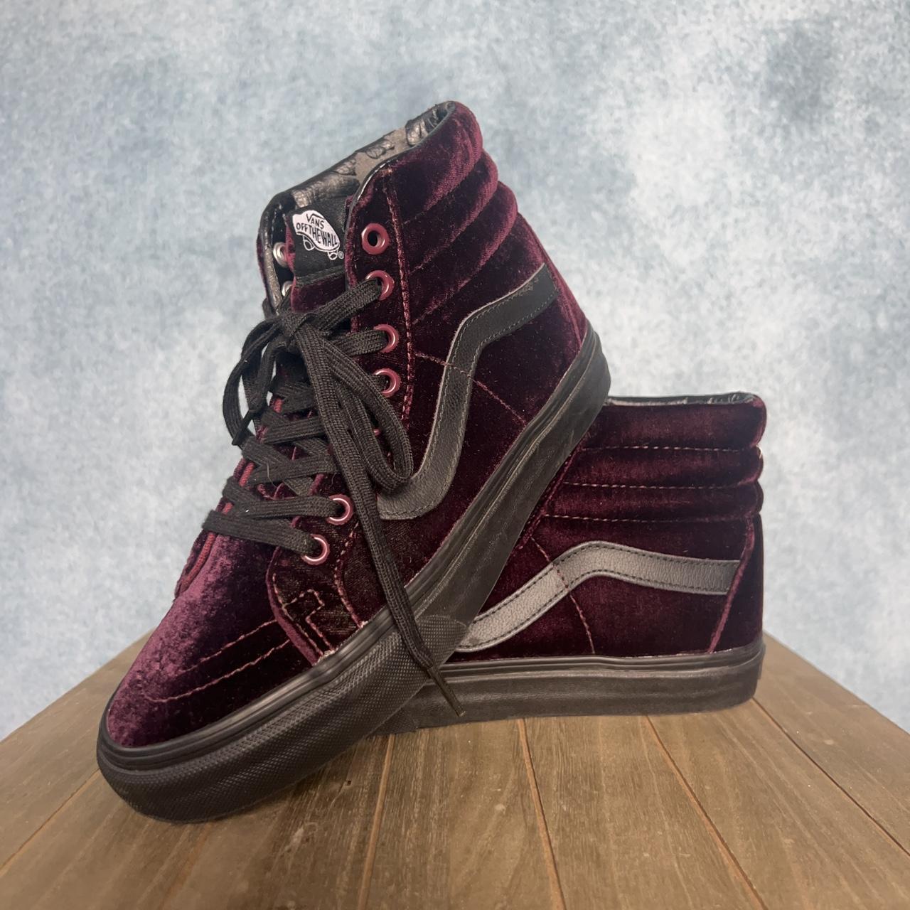 Mens burgundy high top vans best sale