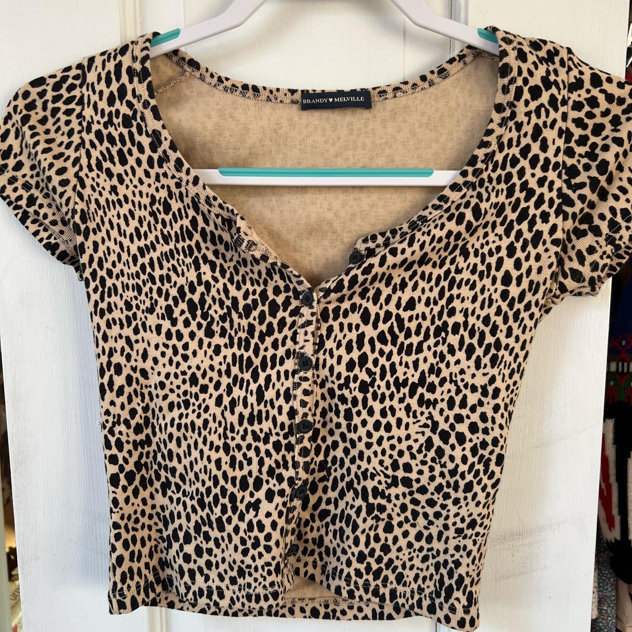 Brandy Melville Cheetah Print Top Hardly Warn Depop