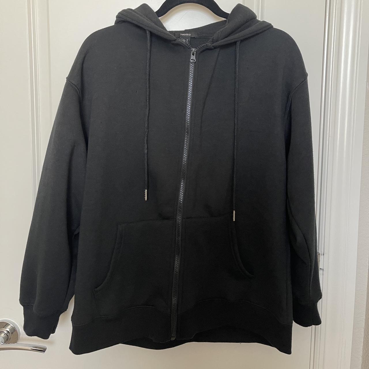 Forever 21 Black Basic Hoodie Zip Up - Price is... - Depop